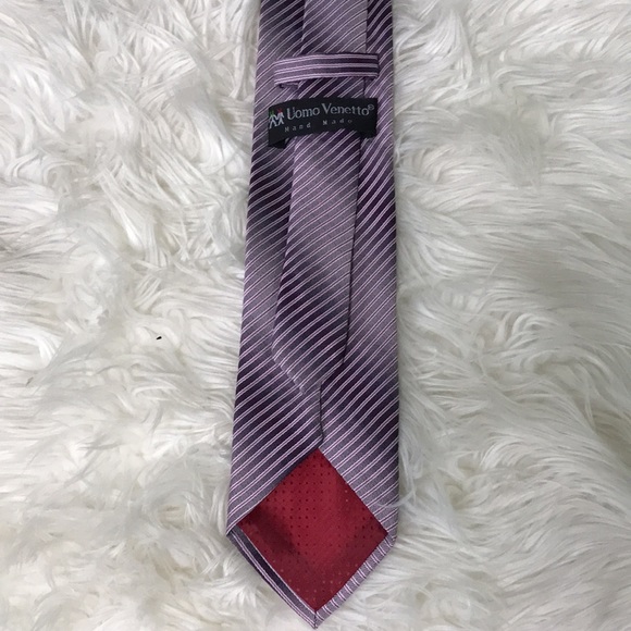 ✅ UOMO VENETTO Purple Men’s Neck Tie - Picture 3 of 6